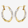 Crystal Twist Hoop Earrings