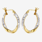 Crystal Twist Hoop Earrings