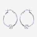 Silver Crystal Bead Earrings