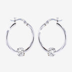 Silver Crystal Bead Earrings