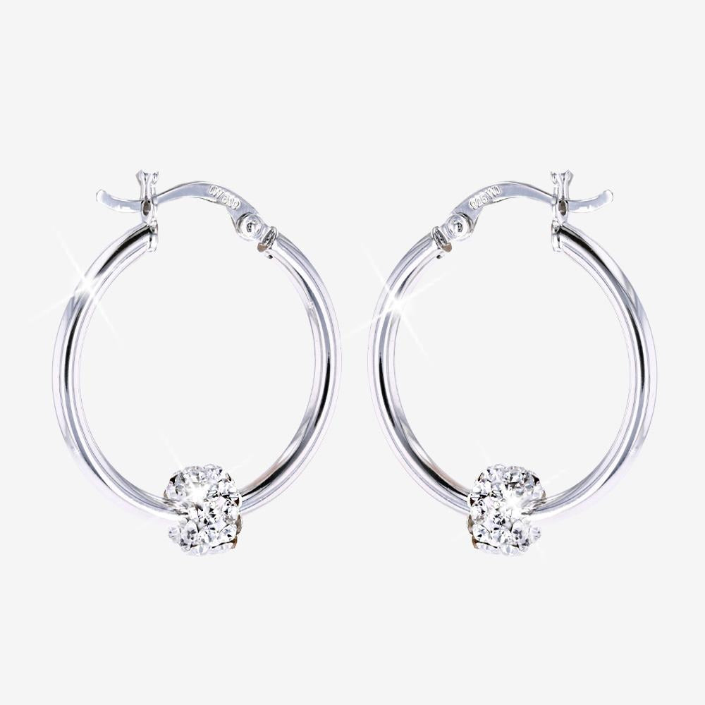 Silver Crystal Bead Earrings