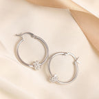 Silver Crystal Bead Earrings