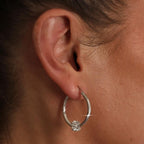 Silver Crystal Bead Earrings