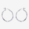 Silver Crystal Twisted Earrings