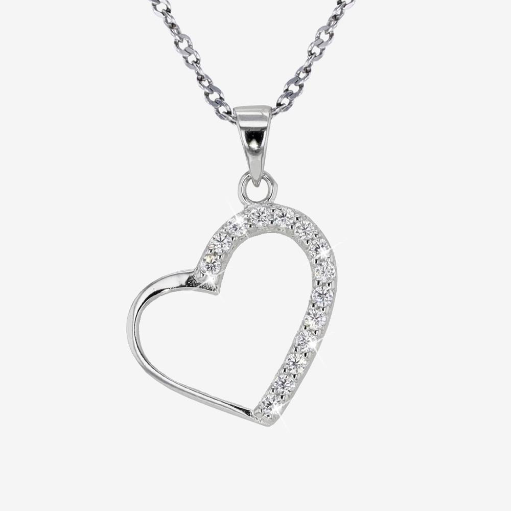 Silver Openwork Heart Necklace