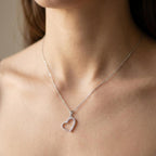 Silver Openwork Heart Necklace